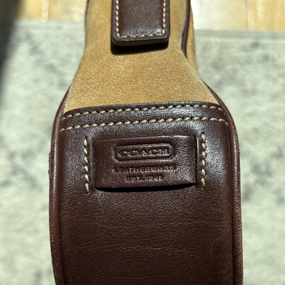 Coach Tan and Brown Shoulder Bag